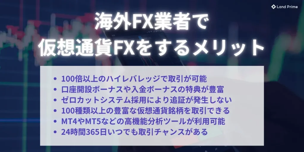 海外FX業者で仮想通貨FXをするメリットを紹介