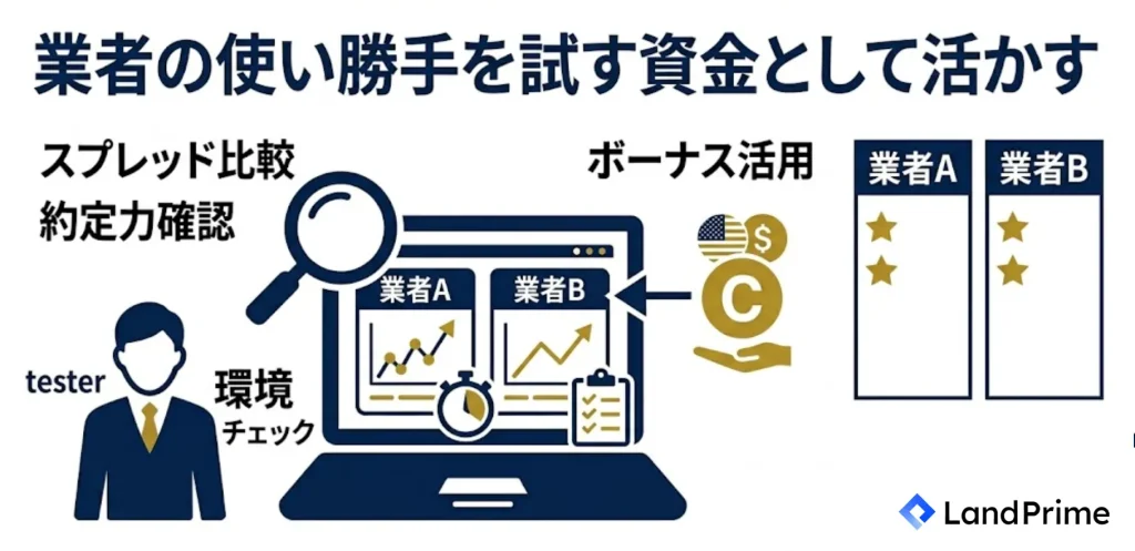 業者の使い勝手を試す資金として活かす