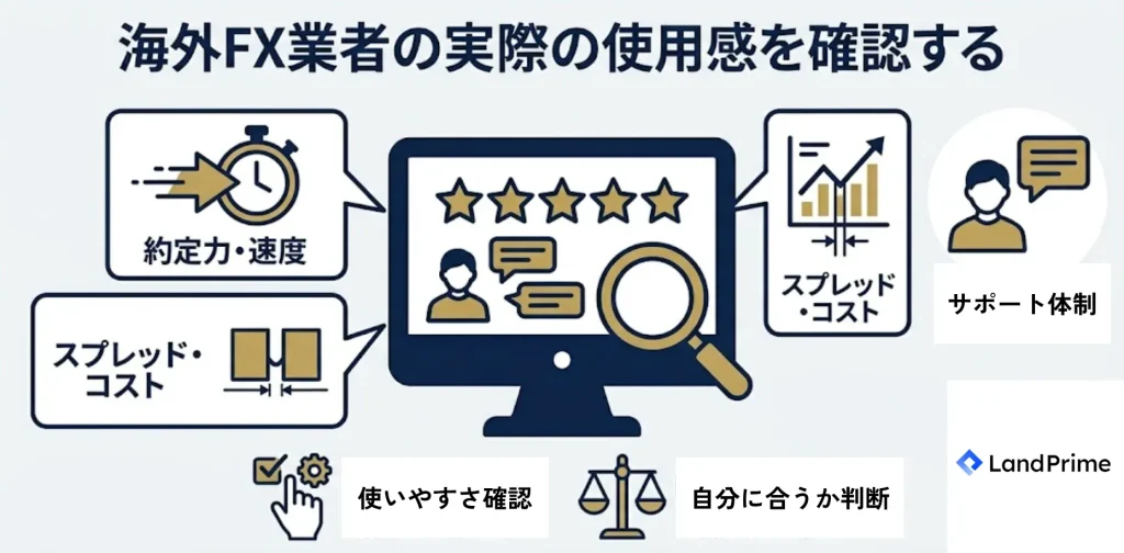 海外FX業者の実際の使用感を確認する