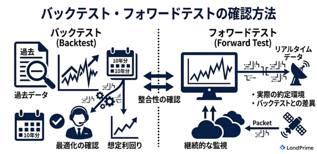 バックテストとフォワードテストの確認方法