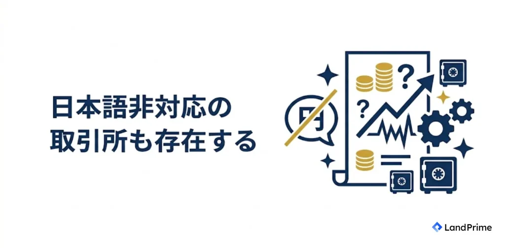 日本語非対応の取引所も存在する
