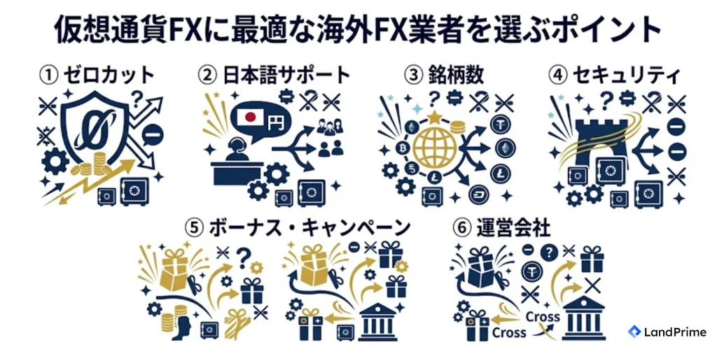 仮想通貨FXに最適な海外FX業者を選ぶポイント