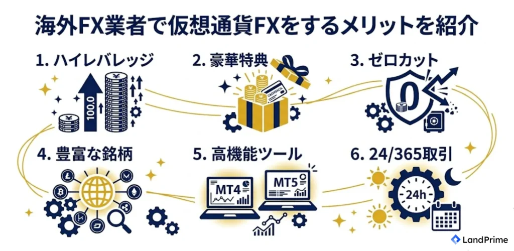 海外FX業者で仮想通貨FXをするメリットを紹介