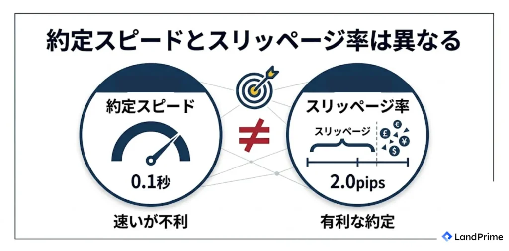 約定スピードとスリッページ率は異なる