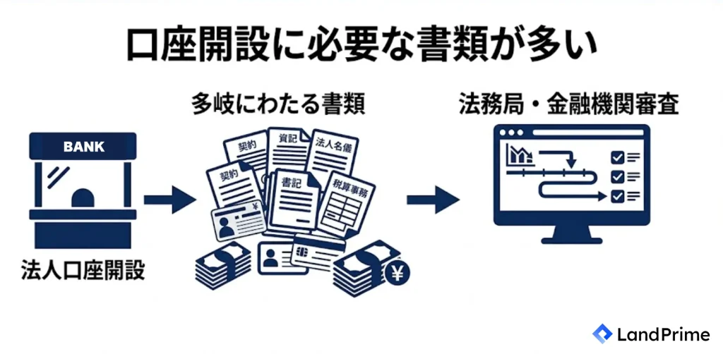 口座開設に必要な書類が多い