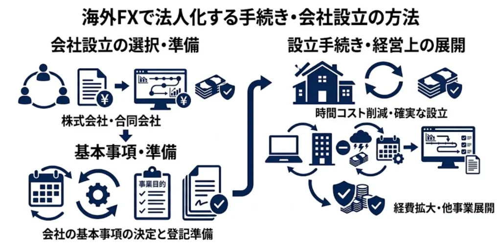 海外FXで法人化する手続き・会社設立の方法