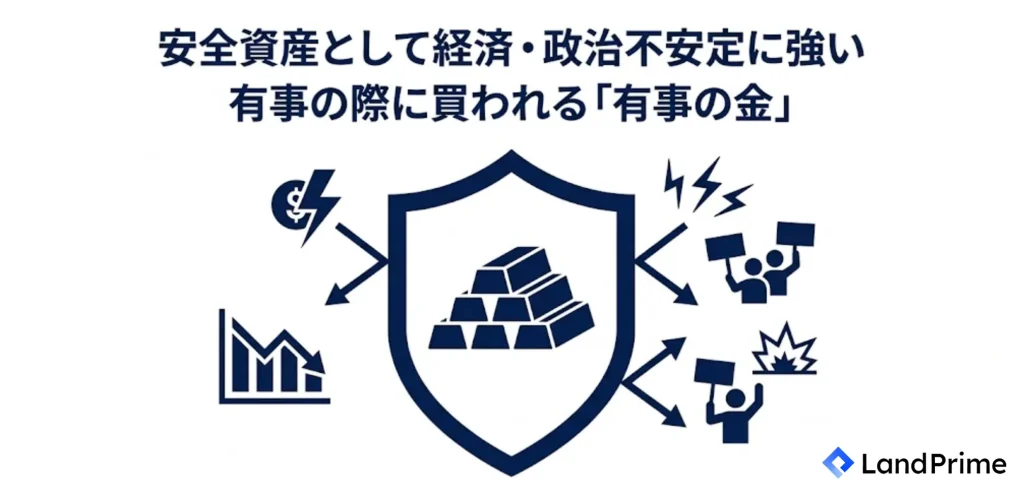 安全資産として経済・政治不安定に強い