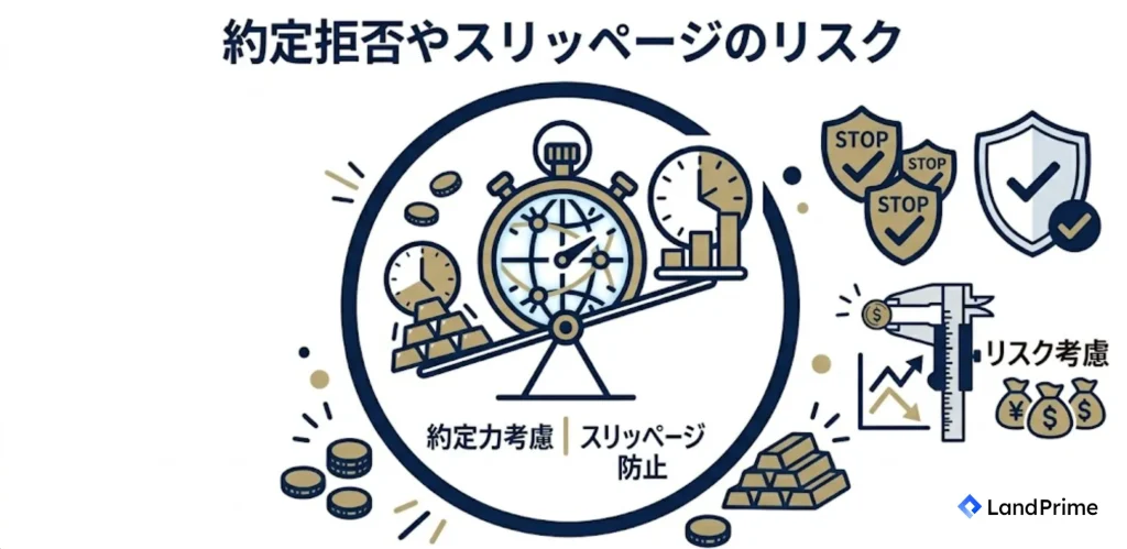 約定拒否やスリッページのリスク