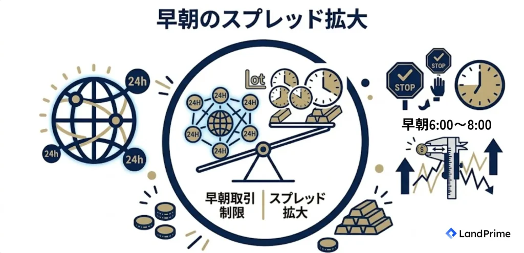 早朝のスプレッド拡大