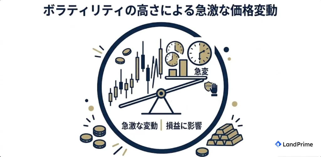 ボラティリティの高さによる急激な価格変動
