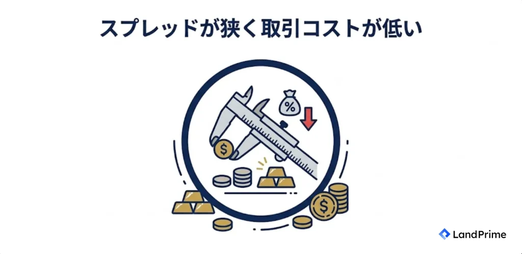 スプレッドが狭く取引コストが低い