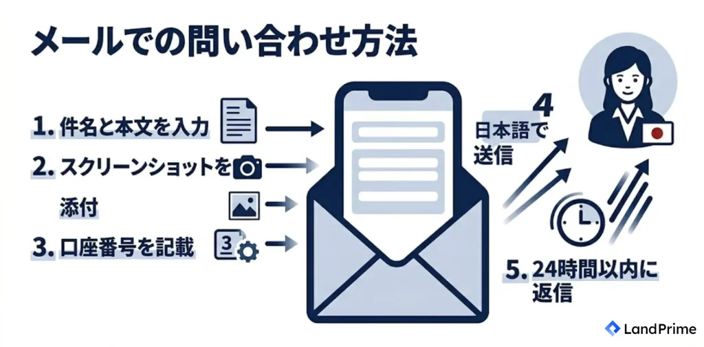メールでの問い合わせ方法