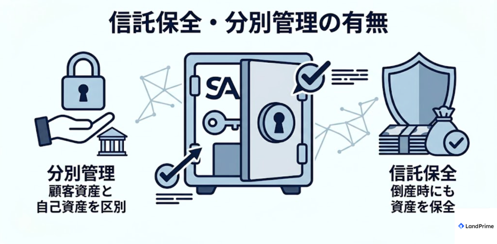 信託保全・分別管理の有無