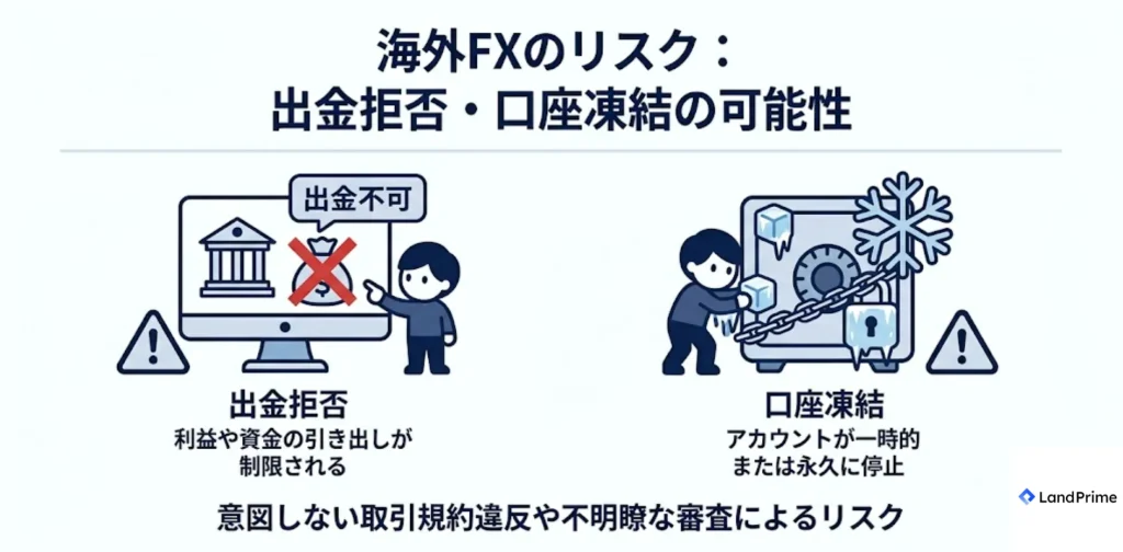 出金拒否・口座凍結の可能性