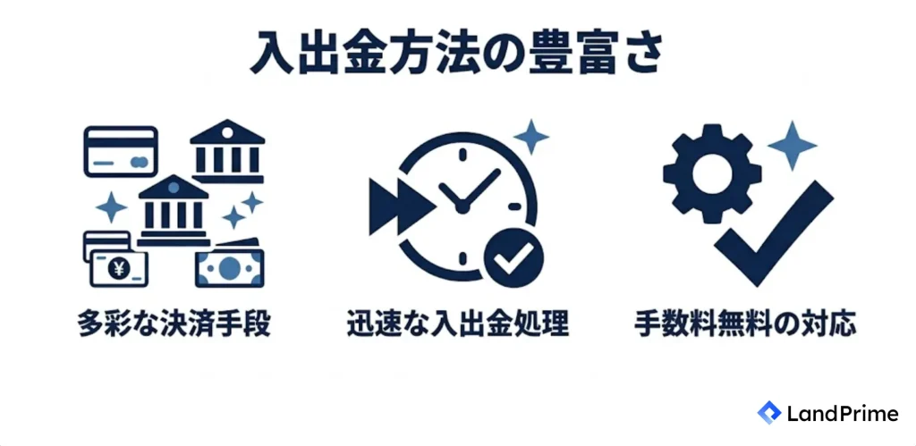 入出金方法の豊富さ