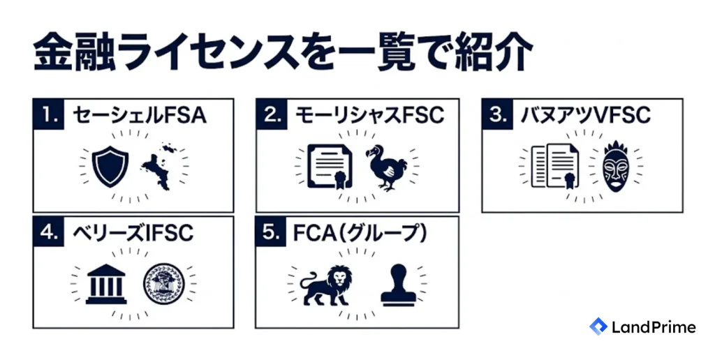 金融ライセンスを一覧で紹介