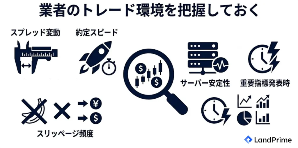 業者のトレード環境を把握しておく