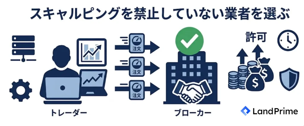 スキャルピングを禁止していない業者を選ぶ