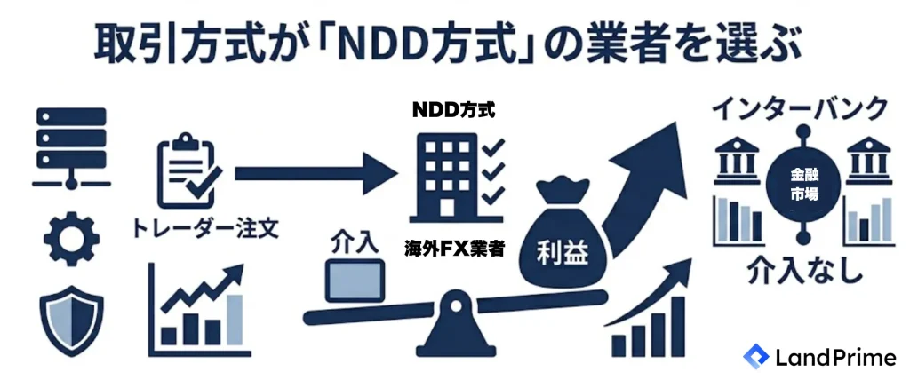 取引方式が「NDD方式」の業者を選ぶ