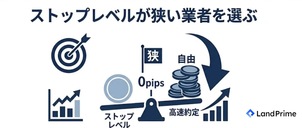 ストップレベルが狭い業者を選ぶ