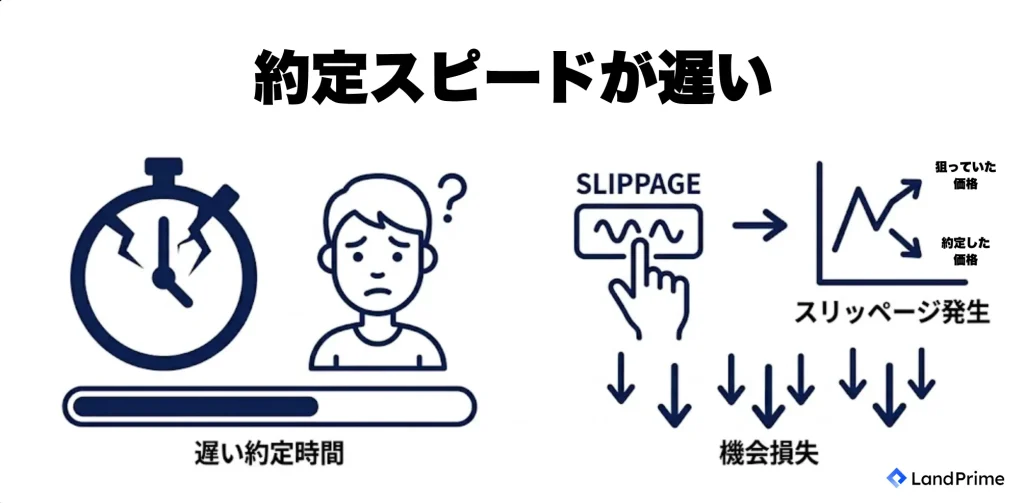 約定スピードが遅い