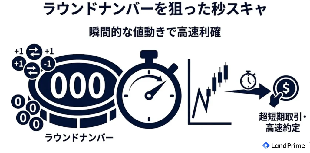 ラウンドナンバーを狙った秒スキャ
