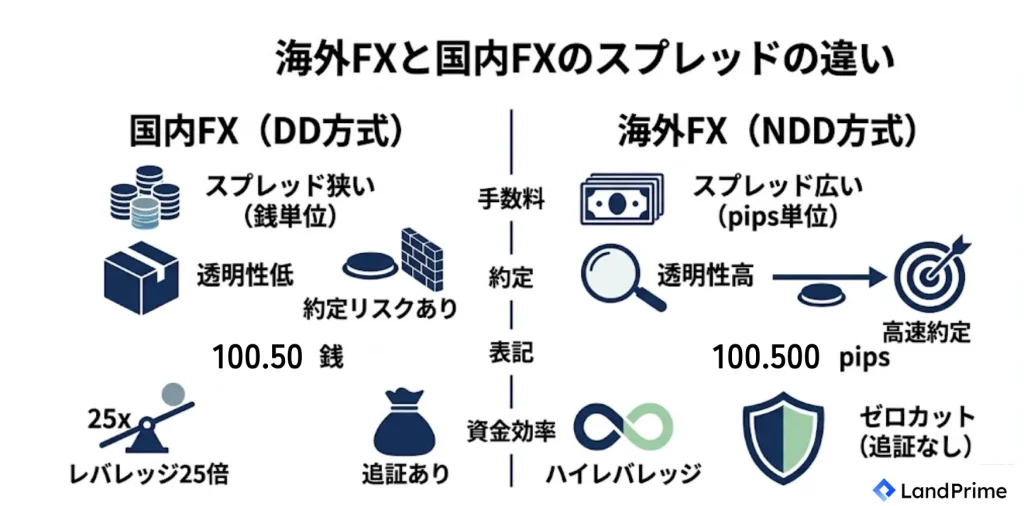 海外FXと国内FXのスプレッドの違い