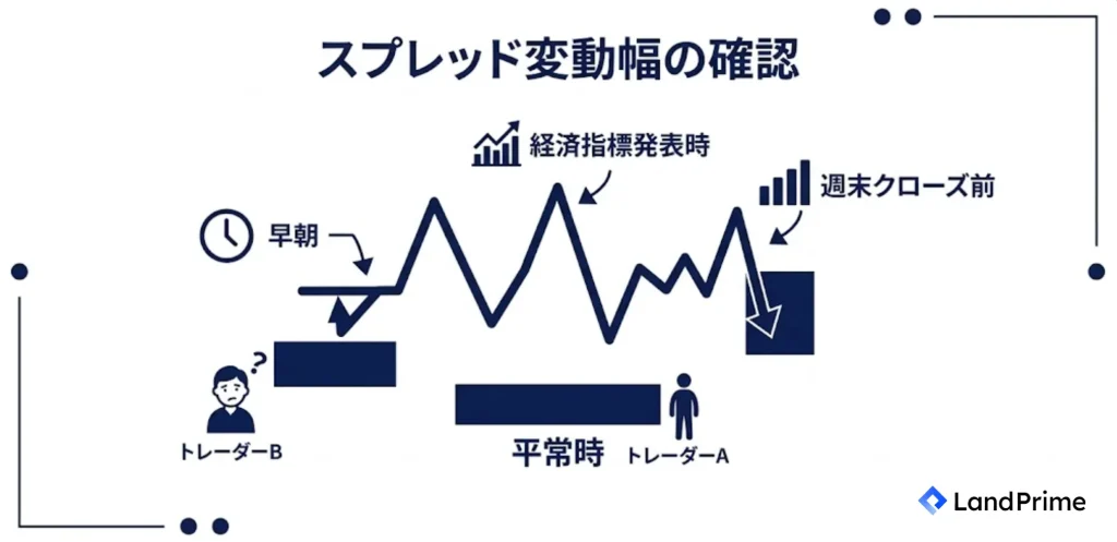 スプレッド変動幅の確認
