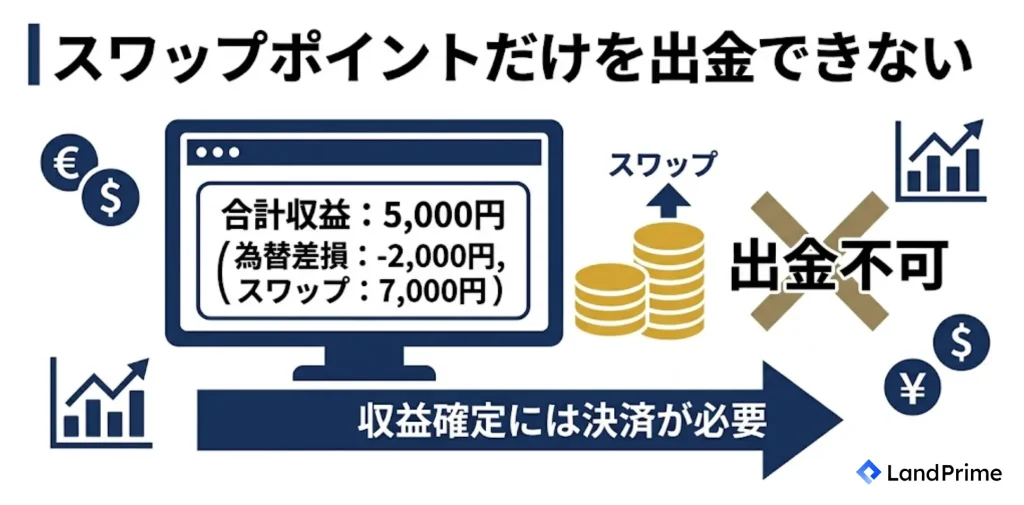 スワップポイントだけを出金できない