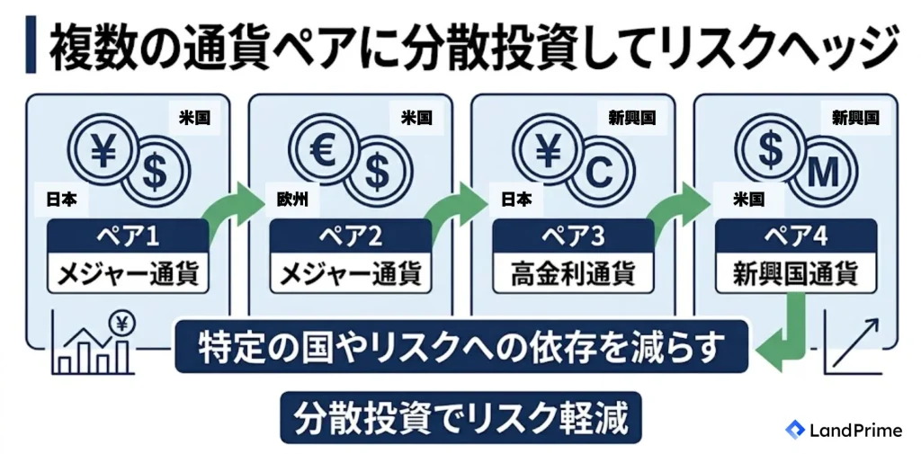 複数の通貨ペアに分散投資してリスクヘッジ
