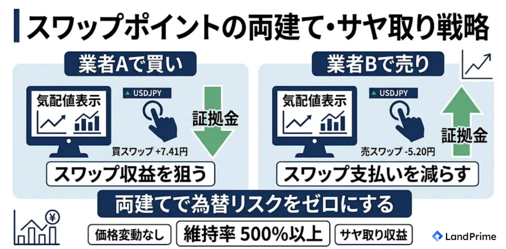 スワップポイントの両建て・サヤ取り戦略